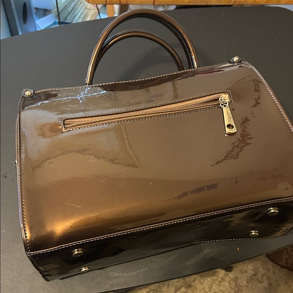 Michael Kors Dark Brown Patent Satchel